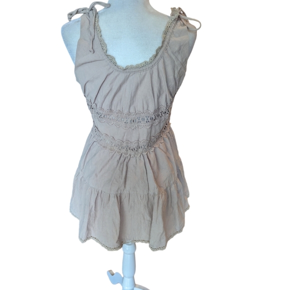 Kayla's Armoire linen blend boho steampunk corset like embroidered top sz L - Picture 4 of 9